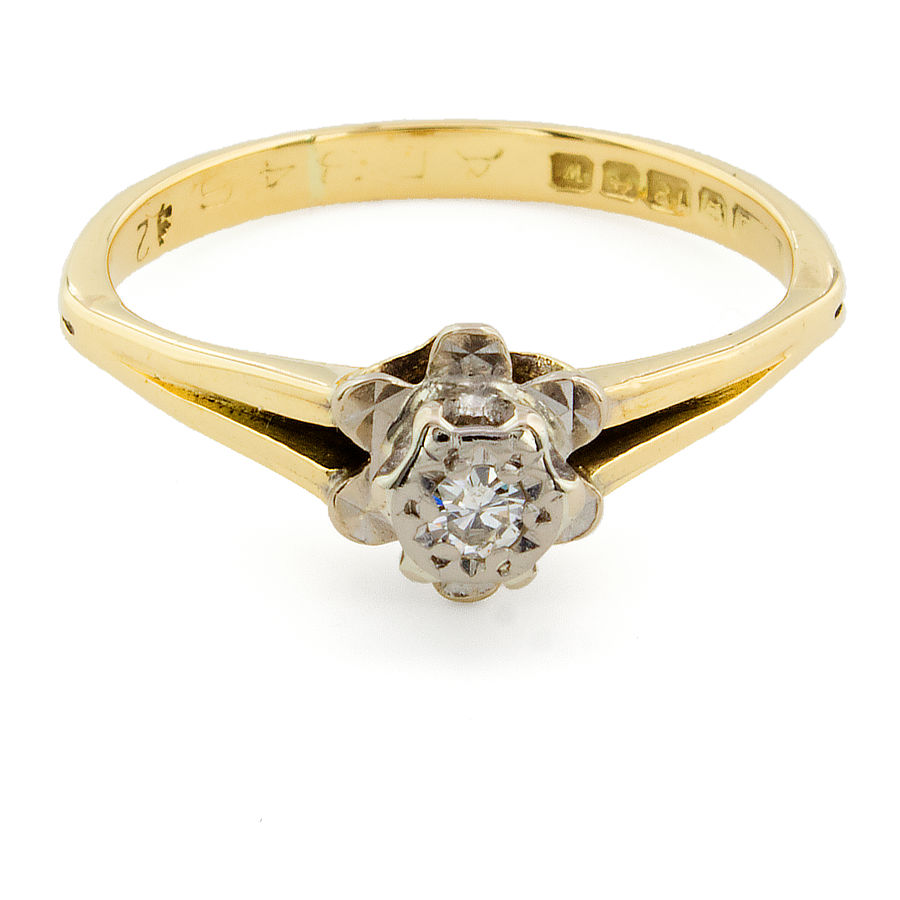 18ct gold Diamond solitaire Ring size L